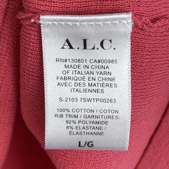 ALC Womens Sleeveless Tank Top  Women Size Large Coral Pink Cotton Round Neck - Picture 6 of 13